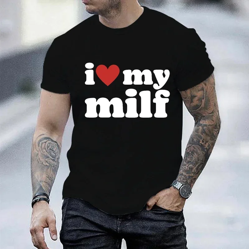 Streetwear Brand Aesthetic - Eu amo meu milf impressão masculina
