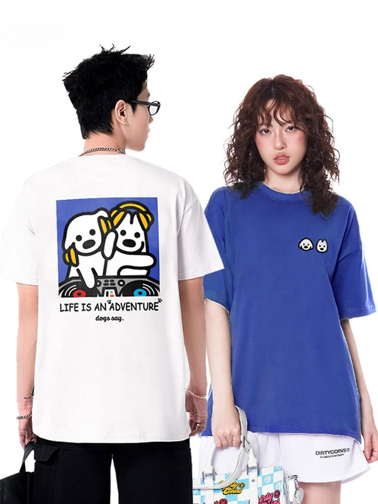 Streetwear Brand Niche - Novas Camisetas Estampadas Divertidas de Manga