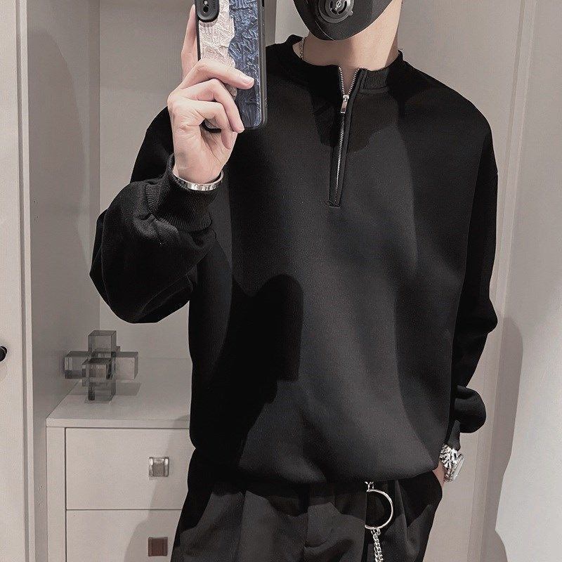Streetwear Brand Aesthetic - Jaqueta Masculina de Moletom com Gola