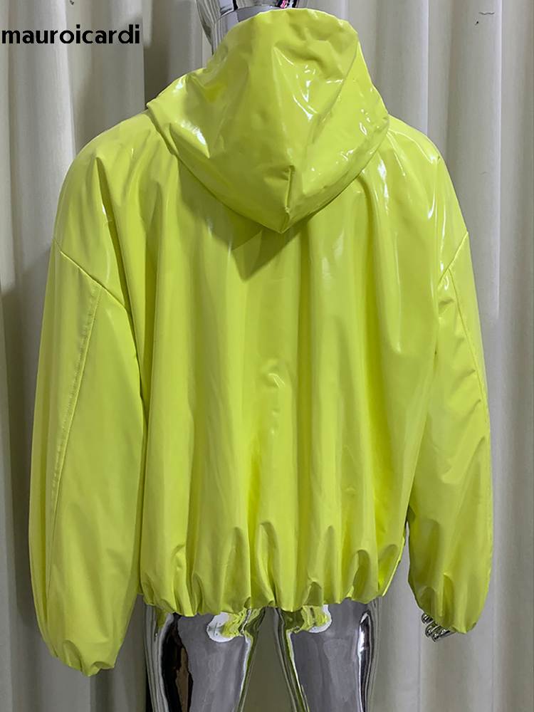 Streetwear Clothing Brands - Jaqueta de Couro Brilhante Oversized Masculina