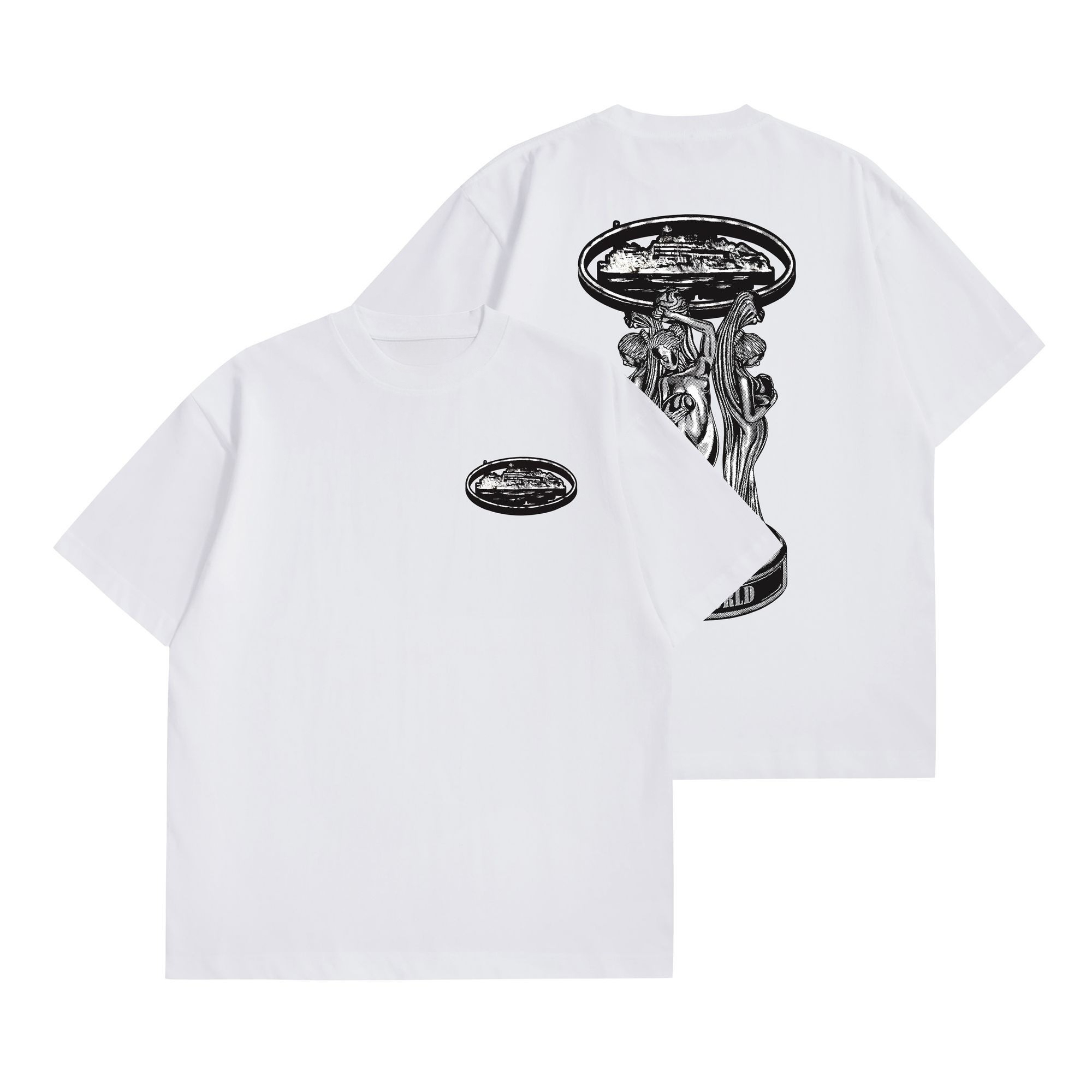 Streetwear Brand Niche - Camiseta Masculina de Algodão Estampada Retrô