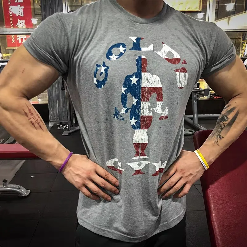 Top Streetwear Brand Usa - Camiseta gráfica da marca Gold's Gym,