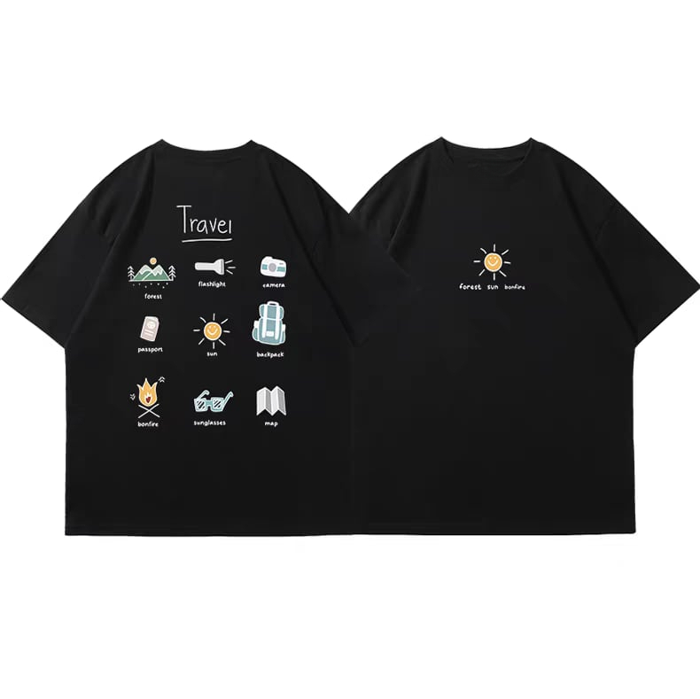 Camiseta Casual de Algodão com - Streetwear Outdoor Brand avaliação e preço