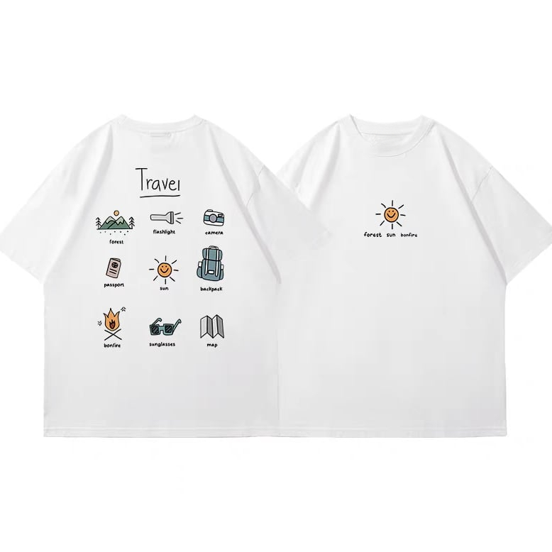 Camiseta Casual de Algodão com - Streetwear Outdoor Brand avaliação e preço