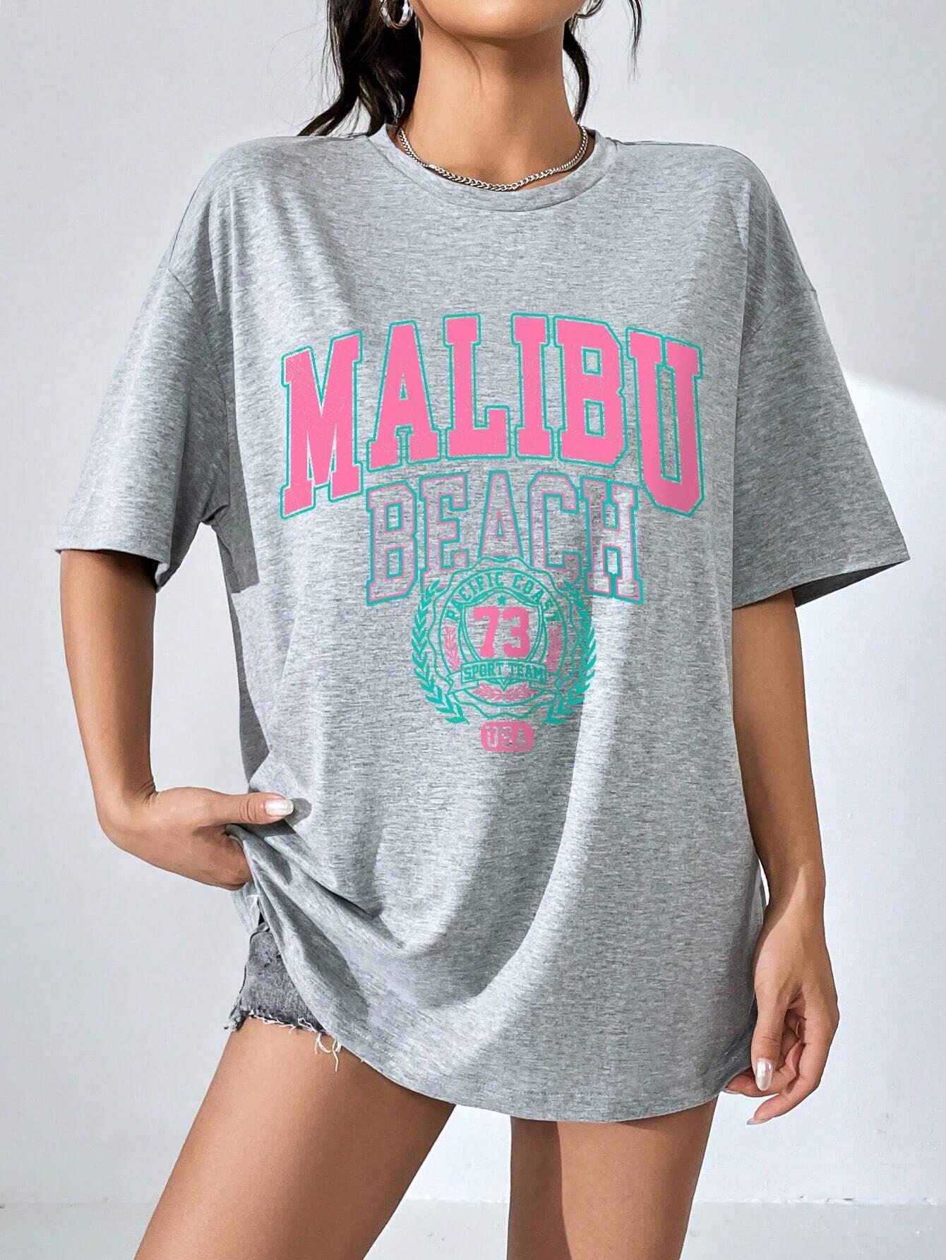 Malibu praia carta impressão d - Streetwear Clothing Brands avaliação e preço