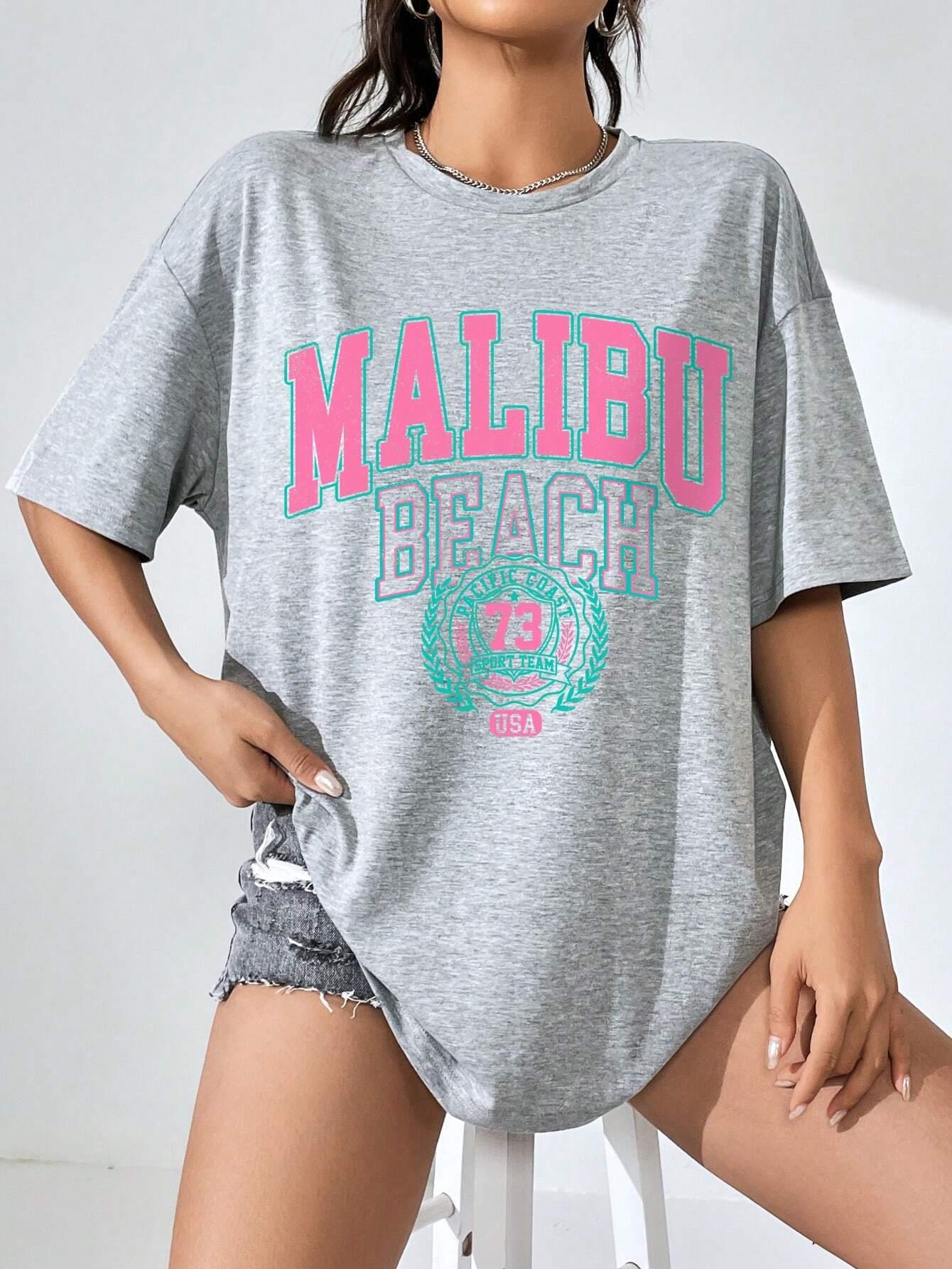 Malibu praia carta impressão d - Streetwear Clothing Brands avaliação e preço