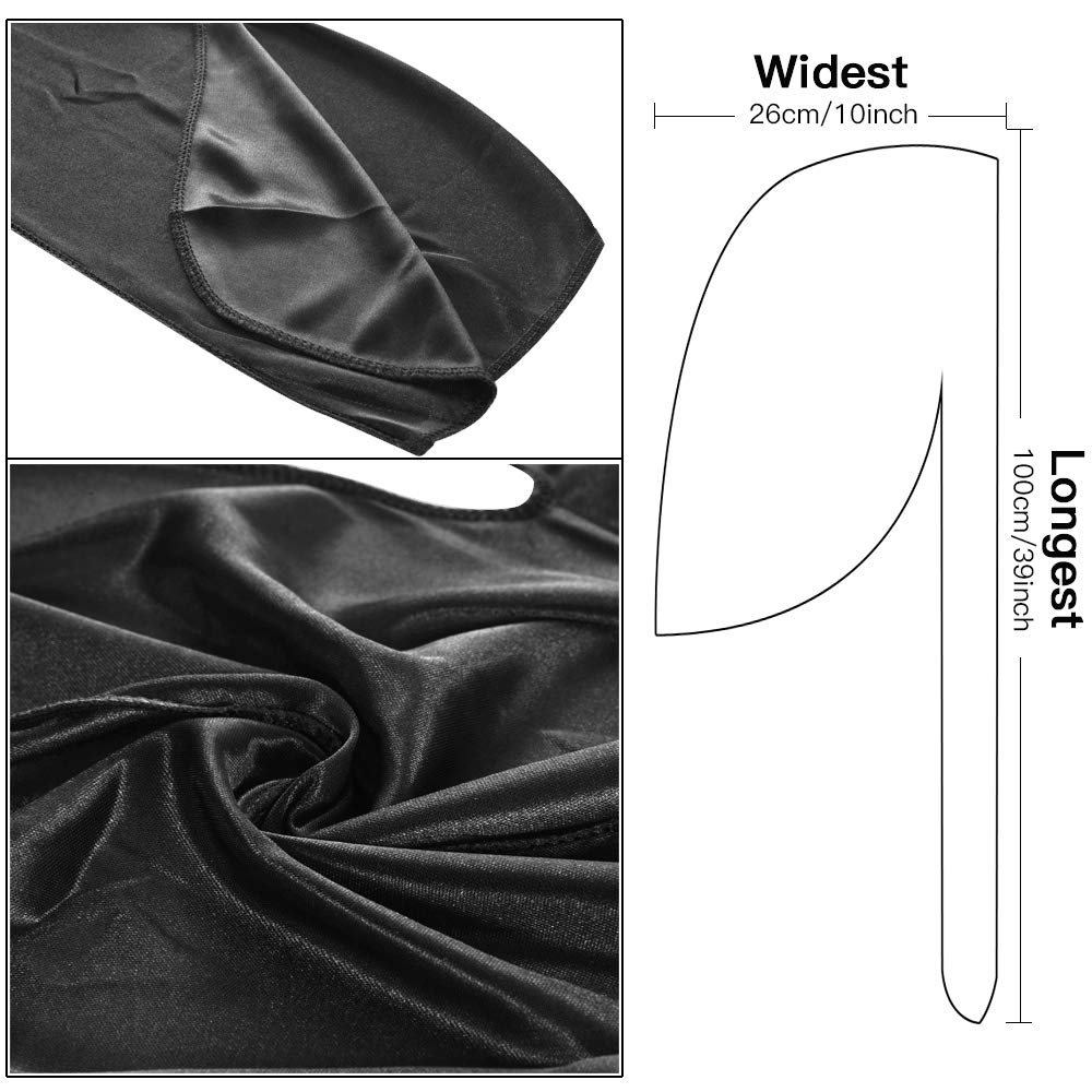 Durag de Cetim Preto Sedoso co - Streetwear Brand Hats avaliação e preço