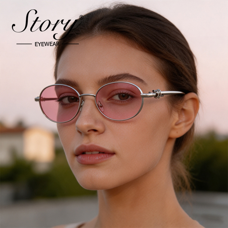 Óculos de Sol Oval Retrô com A - Streetwear Brand Designer avaliação e preço